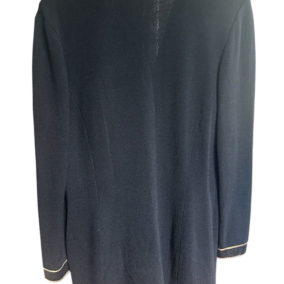 NWT St. John Evening VTG 1999 Black & Gold Embellished Trim Long Blazer Jacket - Picture 6 of 6